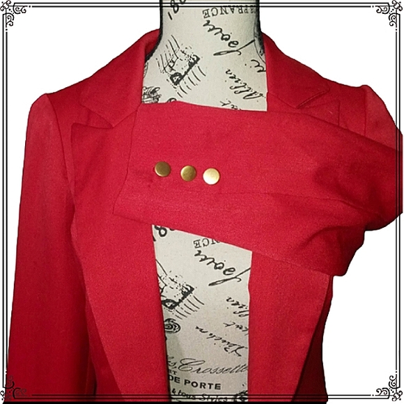 Stoosh Red Jersey Y2K Blazer Size Med - Picture 5 of 12